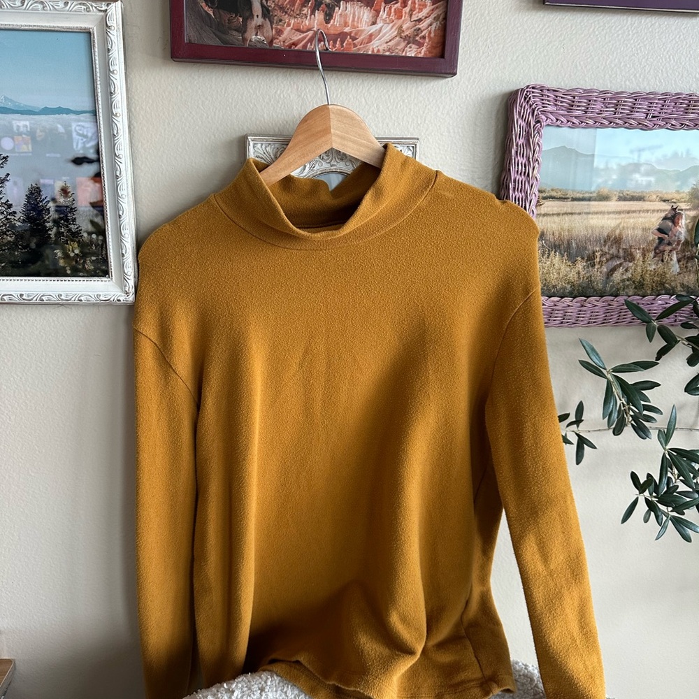 Madewell Mustard Cowl Neck Sweater